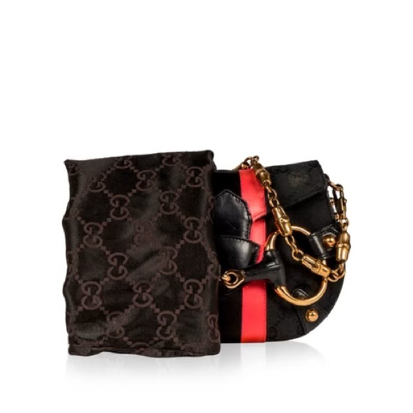 GUCCI by Tom Ford - Black GG Horsebit Mini Evening Bag - Picture 11 of 11